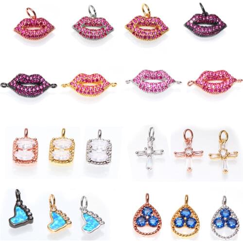 Charm Pendant for Jewelry Making 1pcs Copper inlaid zircon Diy Bracelet Earring Necklace Fashion Accessories for women reiki