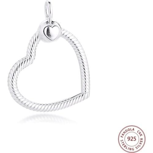 2021 Mothers Day 925 Sterling Silver Moments Heart O Pendant for Women Fine Jewelry Necklaces & Pendants Collares Without Chain