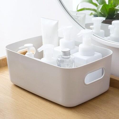 Plastic Storage Box Desktop Sundries Cosmetic Basket Make Up Jewelry Storage Case Sundries Table Container Storage makeup