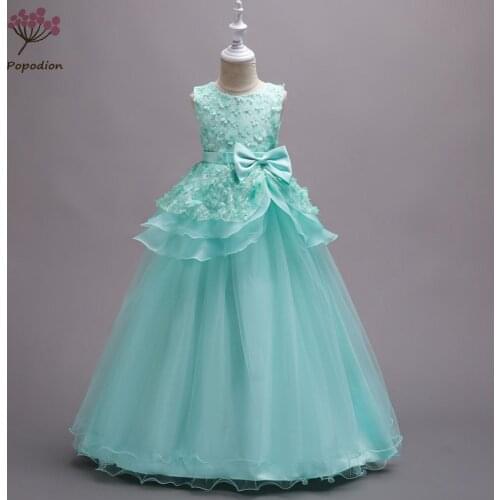 Popodion flower girl dresses bow flower girl dress vestido flores FGD10108