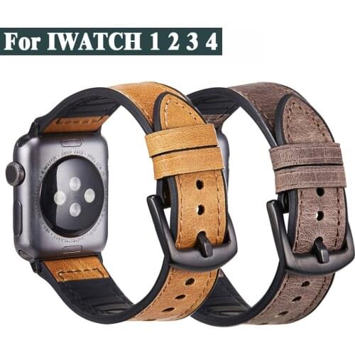 Watch Bracelet For APPLE IWATCH 1 2 3 4 5 Genuine Leather Pin Buckle 38/40 42/44m Watch Strap Watch Accessories Watch Band Chain