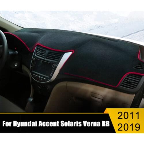 Car Dashboard Avoid light Pad Instrument Platform Desk Cover Mats Carpets For Hyundai Solaris Accent Verna 2012-2015 2016 2017
