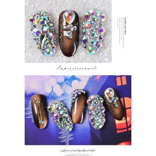 Super Glitter SS2-SS8 Crystal Rhinestones FlatBack Nail Rhinestone 3D Non HotFix Nail Art Decoration DIY Glass Manicure