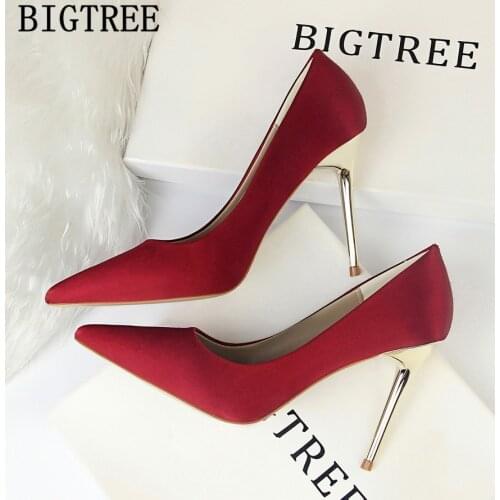 Pointed Toe High Heels Bigtree Shoes Pumps Women Shoes Extreme High Heels Tacones Office Shoes Women Tacones Altos Mujer Sexy