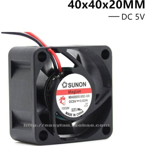 Sunon Maglev MB40200V2-000C-A99 DC5V 0.62w 4020 40 40*40*20MM Fan 3D Printer fan power supply axial cooling fan