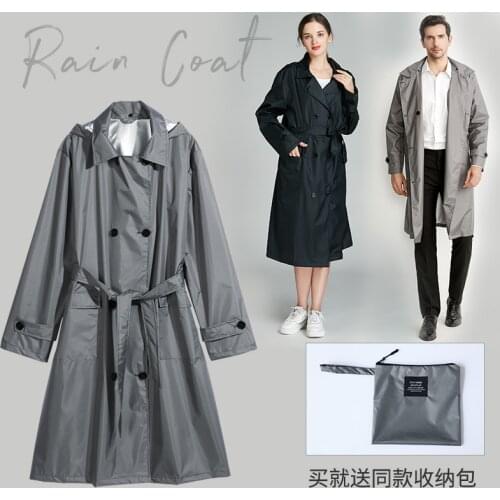 Light Adult Men And Women Fashion Rain Cover Long Raincoat Women Windbreaker Raincoat Moisture