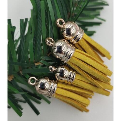 100 Pcs Rose Gold Cap Suede Tassel 38mm Handmade Pendant DIY Jewelry Making Accessories Charming For Keychains Earrings Bags