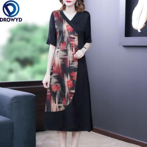 Women Sexy Long Dress Summer 2021 Office Lady Short Sleeve V-Neck Print Floral Dresses Bodycon Runway Party Traf Vestidos Robe