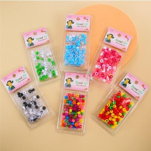 1 Case 8mm Pink Blue Colorful Transparent Resin Dirty Braid Beads Charms Dreadlock Hair Accessories For Women Kids