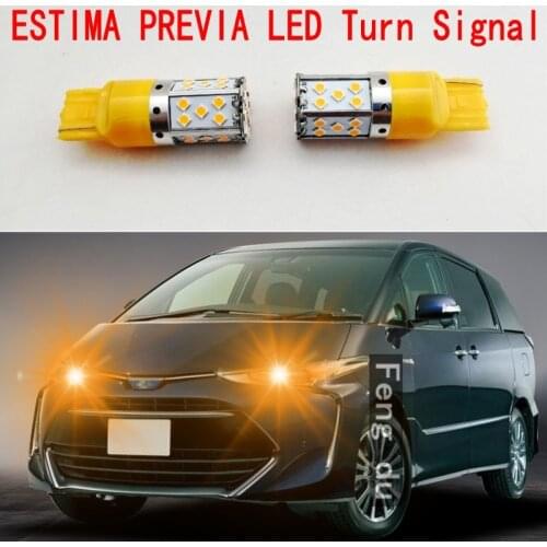 2pcs For Toyota ESTIMA PREVIA LED High Bright Indicator Car Turn Signal Before and after Signal Light Amber Yellow Bulb T20