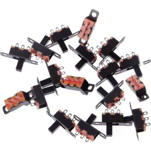 20 Pcs DC 50V 0.5A 3 Solder Lug Pin 2 Position SPDT 1P2T Mini Panel Slide Switch 85DA