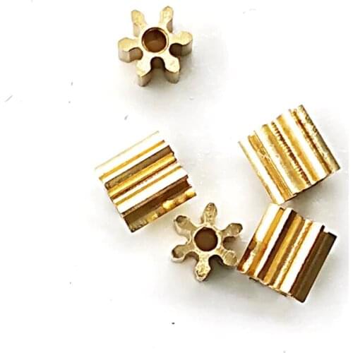 61.2A 0.5M Copper Pinion 4mm Diameter 6 Teeth 1.13mm Hole Micro Metal Gear 5pcs/lot