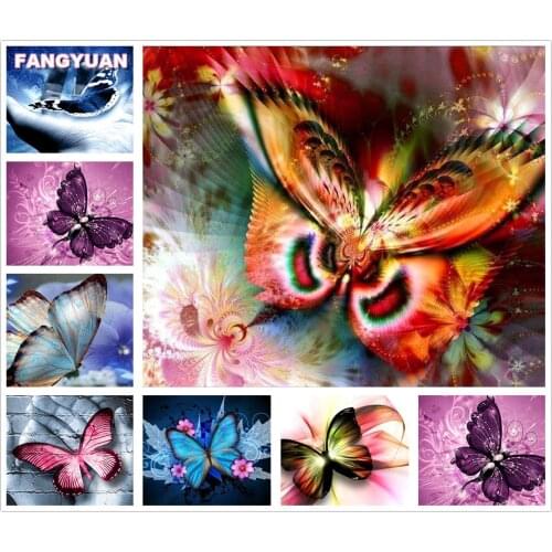 Diamond Painting Butterfly 5D Diy Diamond Embroidery Animal Cross Stitch Kits Rhinestone Mosaic Art Pictures Home Decoration