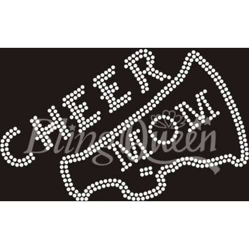 BlingQueen 25PCS/LOT Cheer Mom Crystal Rhinestone Hot Fix Iron On Transfers