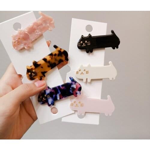 Child Acetate Hair clip sweet girls cat shape hair accessories hair clips for girls