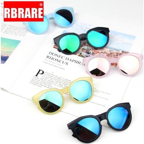 RBRARE Mirror Children Sunglasses Colorful Reflective Mercury Sunglasses Kids Personalized Glasses Pink Shades for Girls or Boys