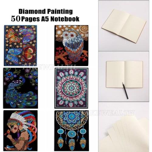 DIY Creative Special Shaped Diamond Painting Notebook Diary Book Notebook Butterfly owl peacock Diamond Embroidery Cross Stitch