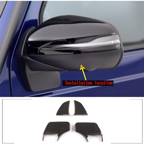 For Mercedes-Benz G-Class G500 G63 2019-2020 Rearview Mirror Base Shell Sticker Real Carbon Fiber 4-Piece car accessories