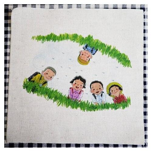 Cotton and linen cloth hand printing and dyeing decorative painting dining mat notebook cover school