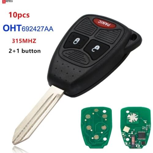 Keyecu 10pcs Replacement Keyless Remote Key Fob 3 Button With Chip ID46 315mhz for Chrysler DODGE Magnum OHT692427AA OHT692714AA
