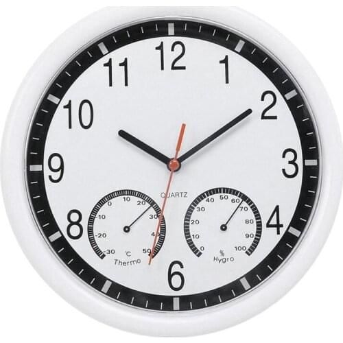Quartz Stone Clock Silent Wall Clock Accurate Thermometer Humidity Indoor Outdoor Pool Patio