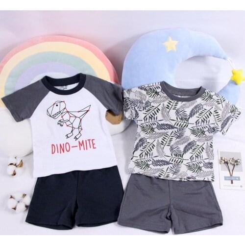 Summer T-Shirt+Short Pants Baby Boys Cotton Clothing Sets Outfits Bebes Suits 12M to 2 Years Old Tops and Short Pants