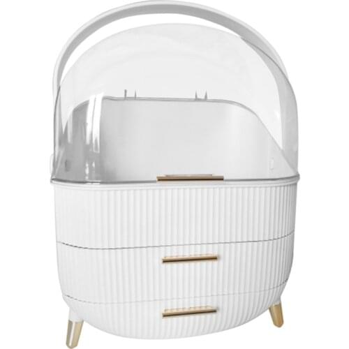 Fashion Big Capacity Cosmetic Storage Box Waterproof Dustproof Bathroom Desktop Beauty Makeup Organizer