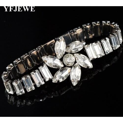 YFJEWE Fashion Bracelets Austrian crystal brand womens jewelry Multi-chain rhinestone bracelet women wedding Jewelry #B054