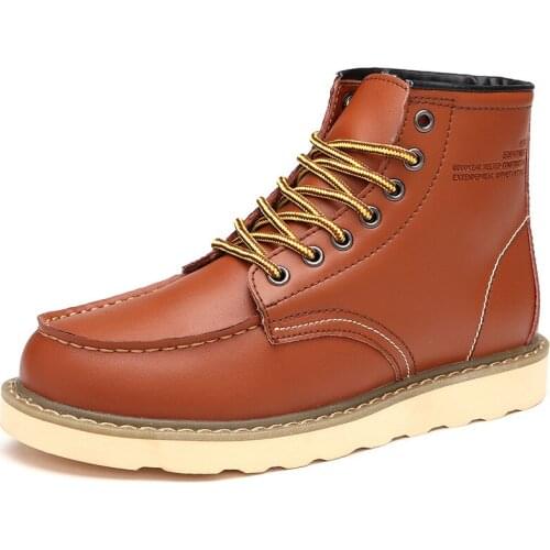 2018 Hot Newest Keep Warm Winter Boots Men High Quality Genuine Leather Wear Resisting Casual Shoes Working Fashion Men Boots