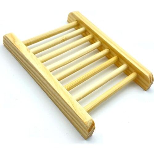 Natural Eco Friendly Bamboo Soap Dishes Tray Holder Storage Soap Rack Plate Box Portable Bathroom Soap Dish Storage Box