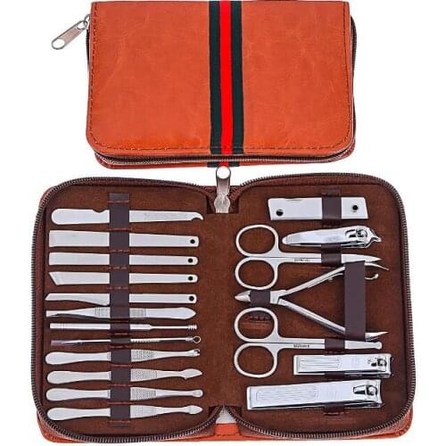 New color bag nail clippers set nail tools carbon steel 19pcs/set