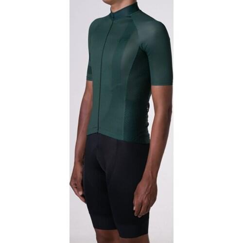 Pure Olive green cycling jersey kit High quality bicycle clothing Short sleeve and black bib shorts MTB cycle suit Breathing