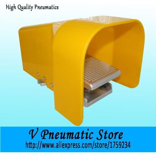 G 1/4" 5/2 way aluminum material pneumatic pedal foot valve with cover and lock 4F210-08-LG