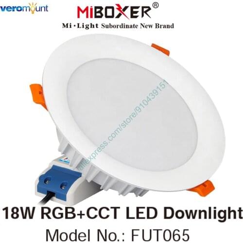 MiBoxer FUT065 18W RGB+CCT Downlight Indoor Ceiling Lamo AC110V 220V 2.4G RF Remote WiFi APP Alexa Google Voice Control