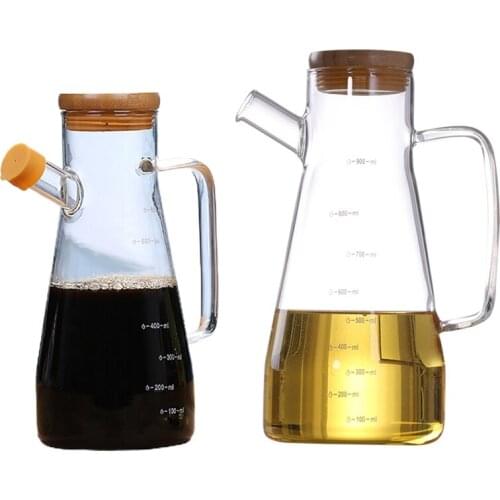 Transparent Glass Oil Bottle, with Handle Oil Bottle, Suitable for Kitchen Tool Soy Vinegar Sauce Container wholesales