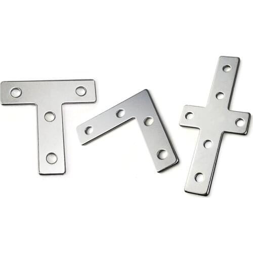 90 Degree Joint Board Plate Corner Angle Bracket Connection Strip for Aluminum Profile 2020/3030/4040/4545 L/T/Cross 4 hole