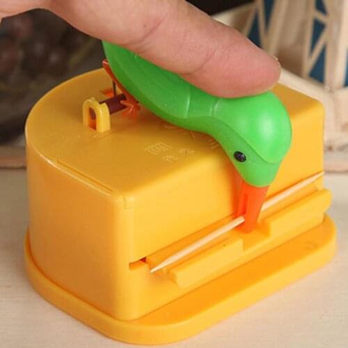 Cute Bird Shape Toothpick Holder Container Automatic Toothpick Dispenser Table Toothpick Storage Box Case Home Gadget Tools