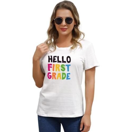 2021 Woman Cartoon Font Fashion Print Harajuku Summer Tshirts Casual Round Neck Short Slee Top Cotton Tee Shirt Dropping Ship