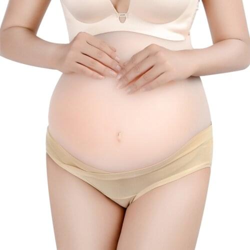 Women Clothing Low Waist Pregnant Under The Bump Soft Cotton Maternity Underwear Pregnant Breathable V-shaped Pregnancy Panties