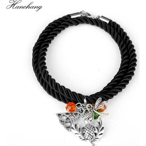 Movie Outlander Scottish National Flower Bangles Oval Scotland Thistle Scotland Bangle Bracelet Women Girls Xmas Gift