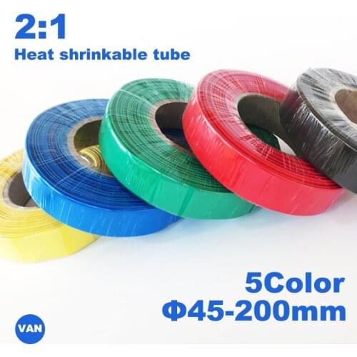 1meter 2:1 :45/50/60/70/80/90/100/120/150/180mm 5 color diameter heat shrinkable tube sleeve DIY connector repair