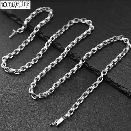 100% 925 Silver Tibetan Six Words Necklace Buddhist OM Mani Necklace 925 Sterling Tibetan Necklace Good Luck Jewelry