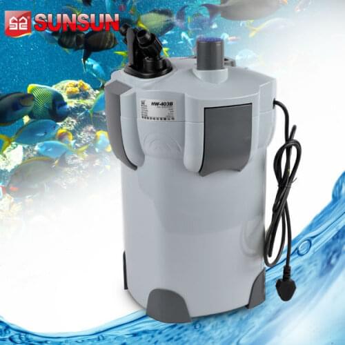 Free Shipping SUNSUN HW-403B aquarium water external filter with UV lamp including filtration materials