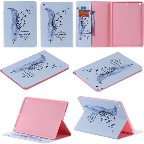 For Apple iPad mini 4 3 2 1 Feather PU Leather Stand Wallet Case Tablet Back Cover for Apple iPad air 3 2 1 iPad 2 3 4 5 6 Case