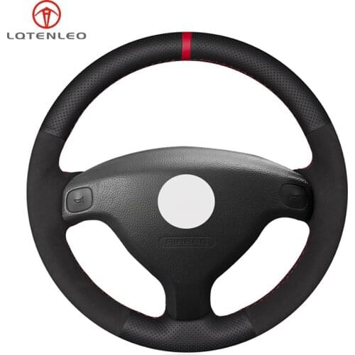 Black Genuine Leather Suede Steering Wheel Cover for Opel Astra (G) 1998-2004 Zafira (A) 1999-2005 Agila 2000-2004 Buick Sail