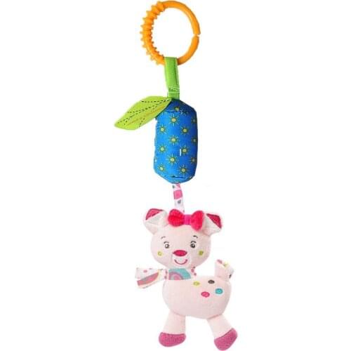 Baby Hanging Toys Rattles Plush Dolls Infant Carrier Accessories Wind Chime for Newborn Sensory Develop