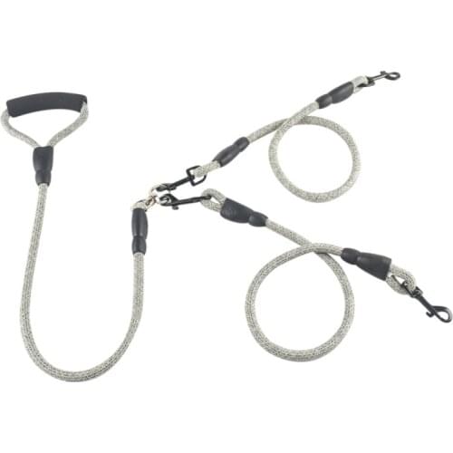 Double Head Dog Lead Harness Detachable Traction Rope for Two Pet Walking Leash Multicolors