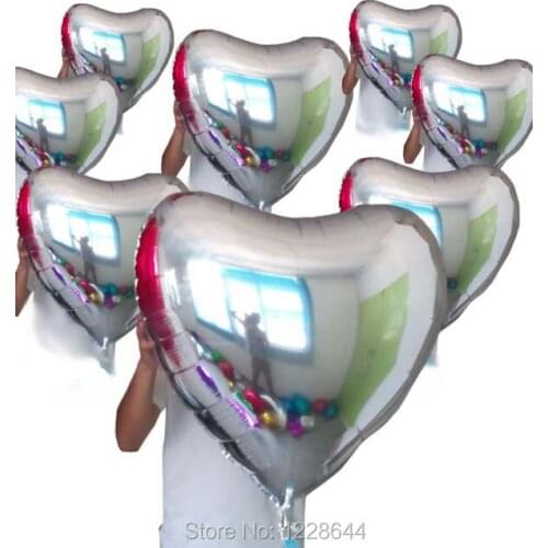 Evnet Party decoration Party favors Silver color helium inflatable size 32inch heart Aluminum foil balloons 20 pcs/lot