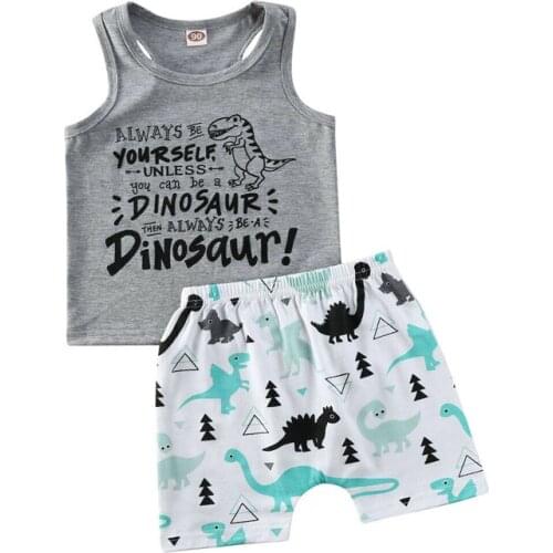 Toddler Kid Baby Boy Girls Sleeveless Letter Tops T Shirt Printed Casual Short Pants Outfit Clothes Set 2PCS Summer