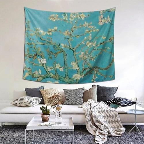 Van Gogh Tapestry Monet Painting Tapestry Wall Bedspread aesthetic Hanging Blanket For Living Room